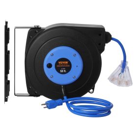 VEVOR Retractable Extension Cord Reel Power Cord Reel 50FT 14AWG/3C SJTOW
