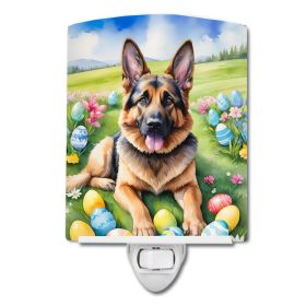 NEW German Shepherd Easter Egg Hunt Ceramic Night Light Compact, UL-Certified, Ideal for Bedroom, Bathroom, Nursery, Hallway, Kitchen, 6x4x3