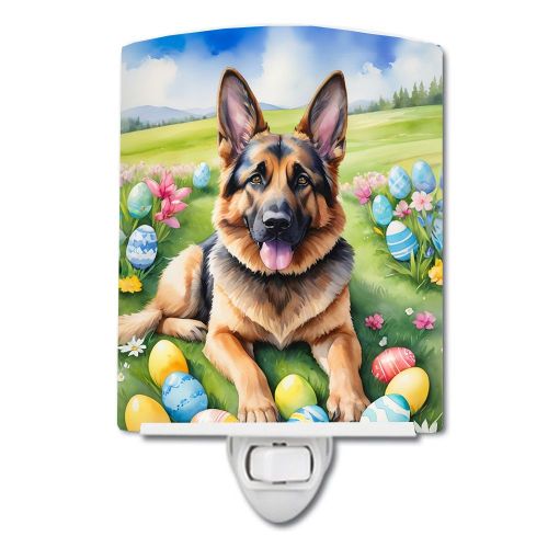 NEW German Shepherd Easter Egg Hunt Ceramic Night Light Compact, UL-Certified, Ideal for Bedroom, Bathroom, Nursery, Hallway, Kitchen, 6x4x3