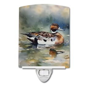 NEW Northern Pintail Ceramic Night Light Compact, UL-Certified, Ideal for Bedroom, Bathroom, Nursery, Hallway, Kitchen, 6x4x3, Multicolor