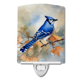 NEW Blue Jay Ceramic Night Light Compact, UL-Certified, Ideal for Bedroom, Bathroom, Nursery, Hallway, Kitchen, 6x4x3, Multicolor