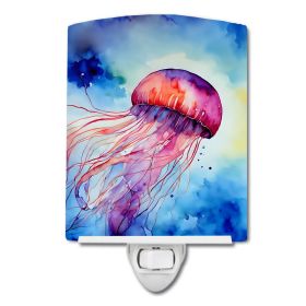 NEW Jellyfish Ceramic Night Light Compact, UL-Certified, Ideal for Bedroom, Bathroom, Nursery, Hallway, Kitchen, 6x4x3, Multicolor