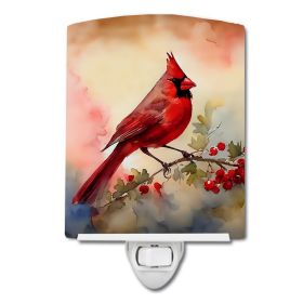 NEW Cardinal Ceramic Night Light Compact, UL-Certified, Ideal for Bedroom, Bathroom, Nursery, Hallway, Kitchen, 6x4x3, Multicolor