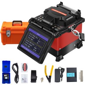 VEVOR Fiber Fusion Splicer, Auto Focus Fiber Optic Fusion Splicer, Fusion Splicer Machine Fiber Cleaver Kit with 5" Digital LCD Screen