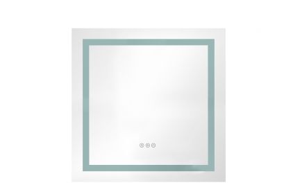 36x 36Inch LED Mirror Bathroom Vanity Mirrors with Lights, Wall Mounted Anti-Fog Memory Large Dimmable Front Light Makeup Mirror (Color: as Pic)